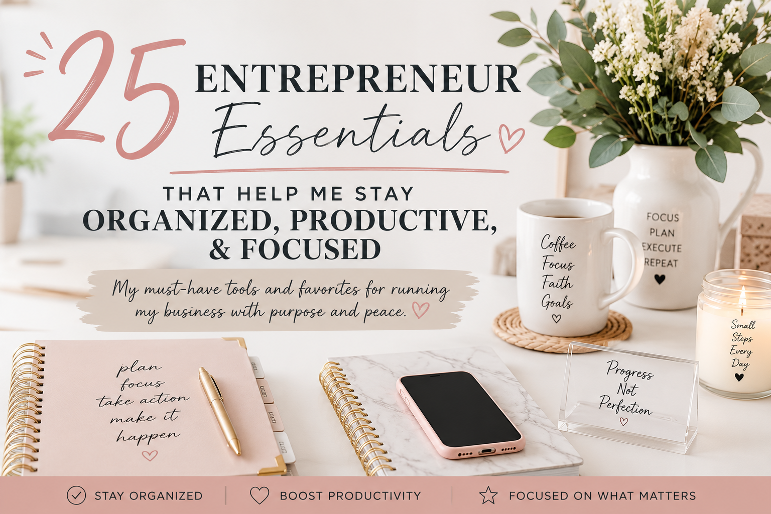 25 Entrepreneur Essentials That Help Me Stay Organized, Productive, and Focused